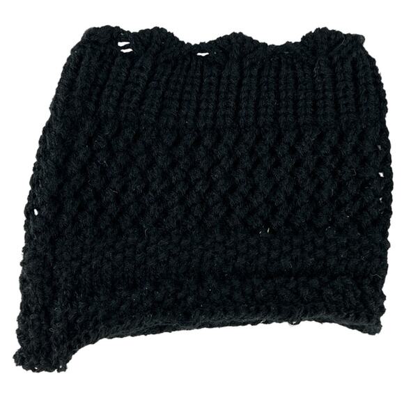 Boot Cuff Topper Sweater Two Button Black Crochet Lace - Picture 5 of 8